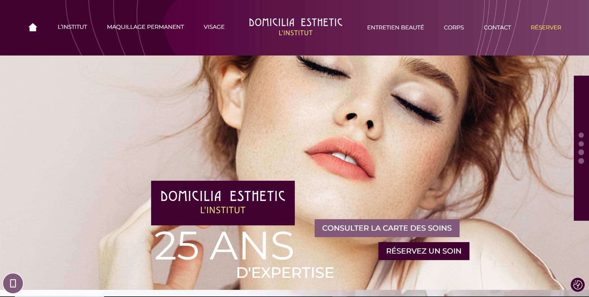 Domicilia Esthétique : Site web